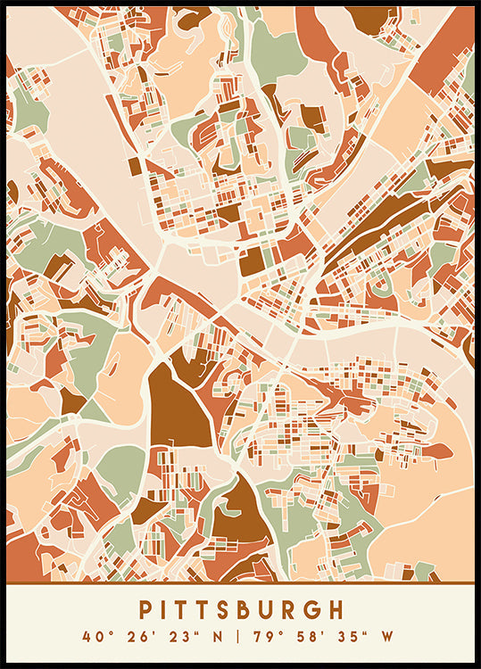 Mapas negros Tonos tierra 67 Póster
