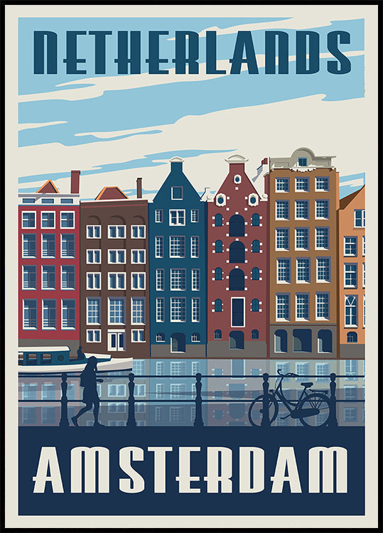 Póster de impresión de viajes de Amsterdam
