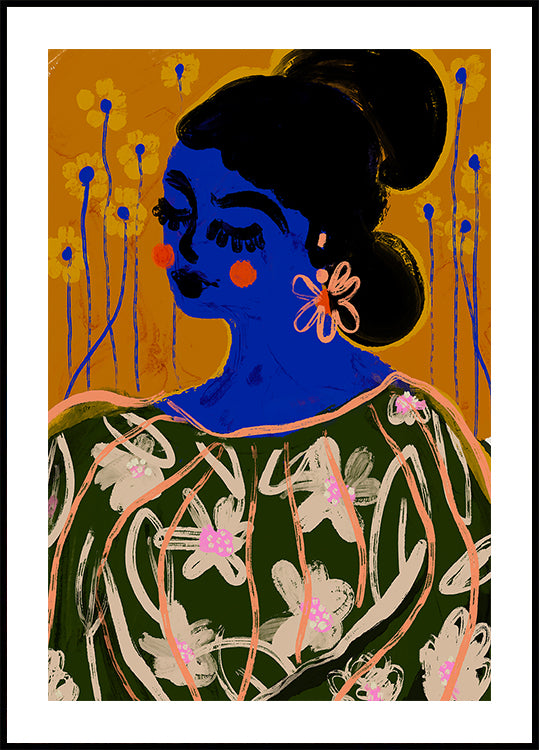 Ratón de flor azul