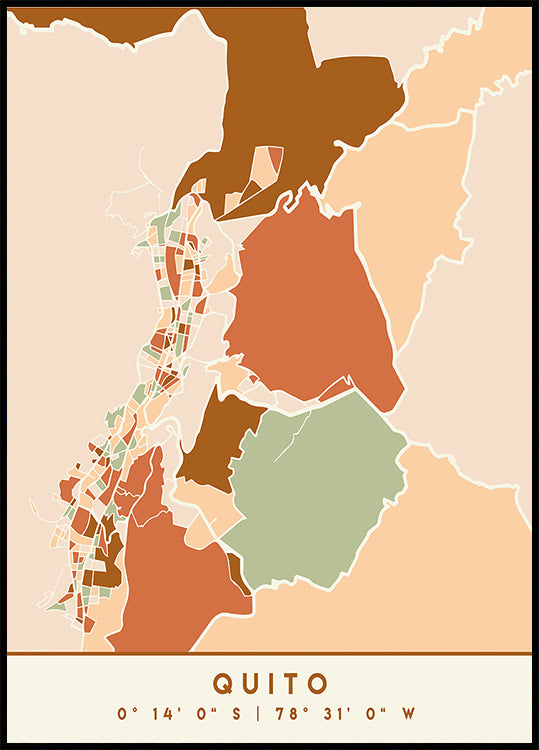 Mapas negros Tonos tierra 70 Póster