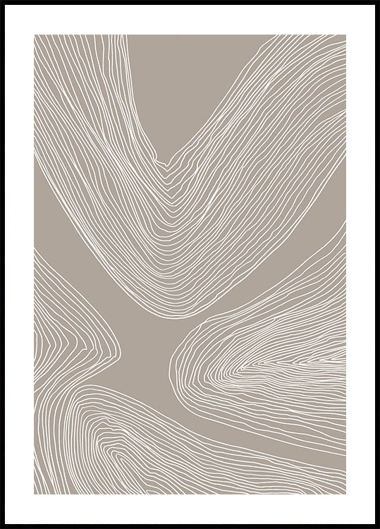 Arte lineal de contornos fluidos Póster