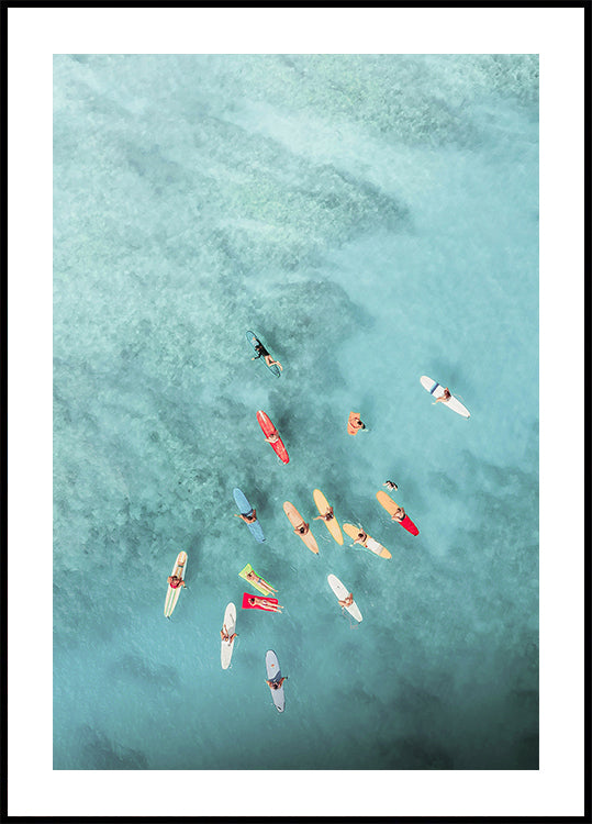 Póster Surfistas en el mar