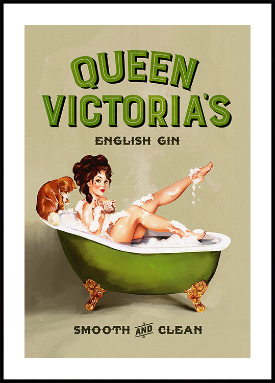 Chica pinup del baño de ginebra inglesa Queen Victoria