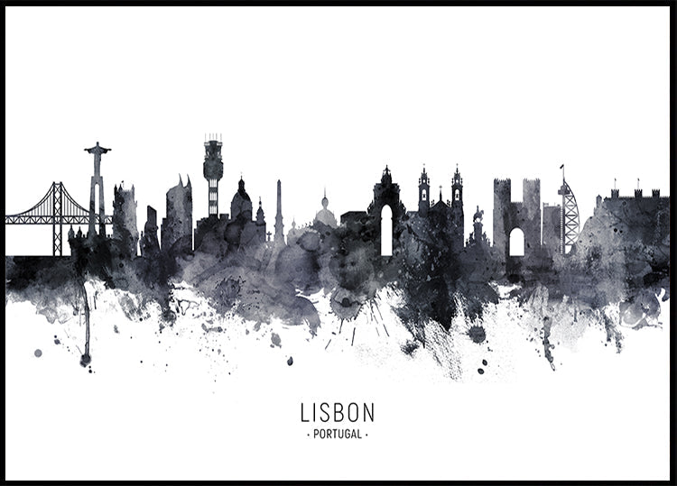 Lisbon Portugal Skyline Plakat