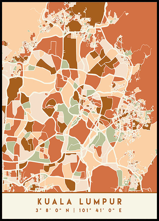 Mapas negros Tonos tierra 37 Póster