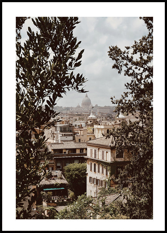 A View Of Rome Through The Leaves Plakat - Posterbox.dk
