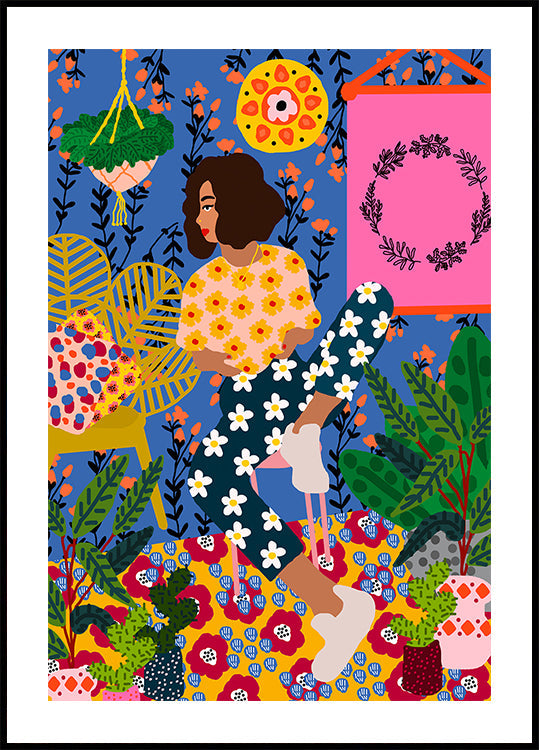 Chica de retiro floral