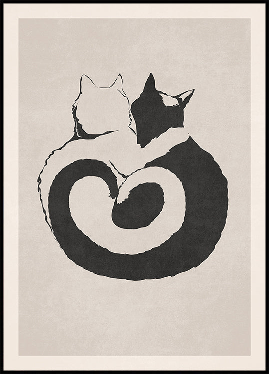 Felino Yin Yang Póster