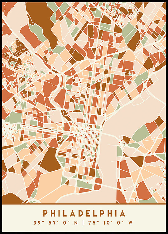 Mapas negros Tonos tierra 65 Póster