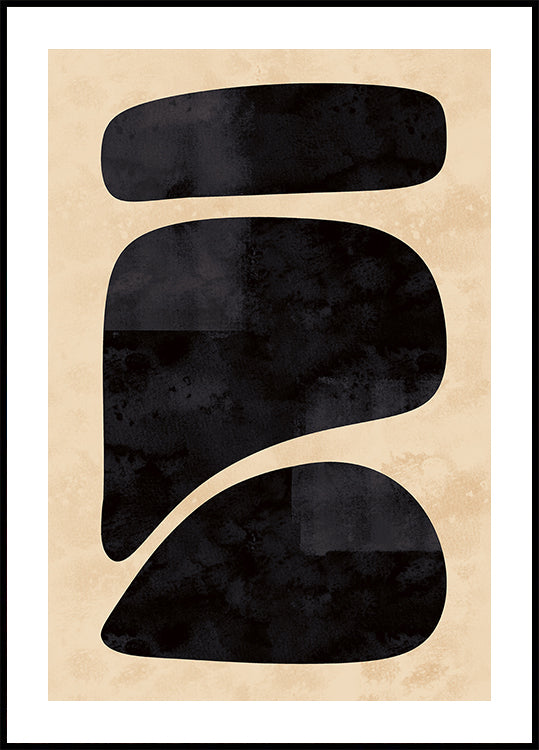 Póster Formas negras mínimas