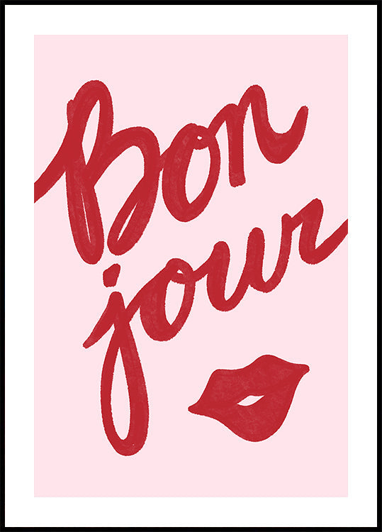 Póster Bonjour beso