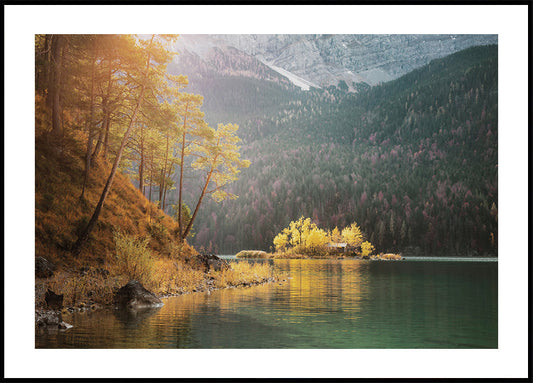 Póster Mañana de otoño junto al lago 