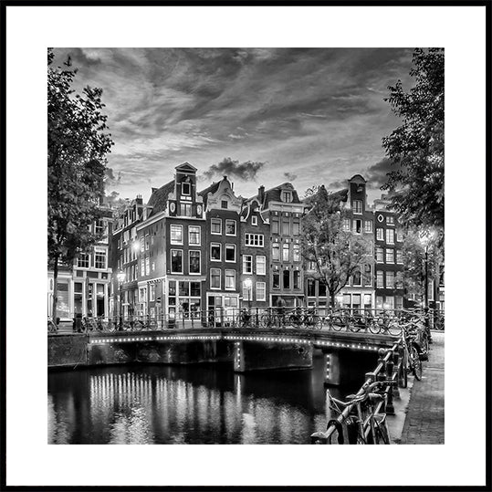 AMSTERDAM Impresión idílica de Single - Monochrome Póster