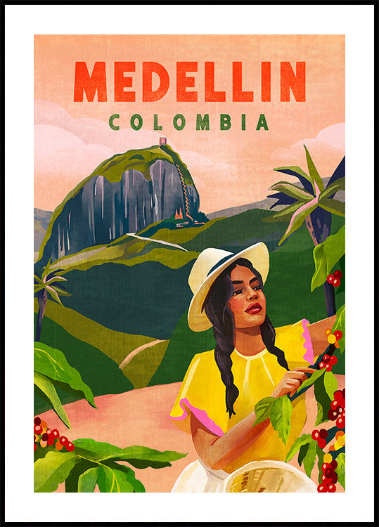 Cartel de viaje de Medellín Colombia