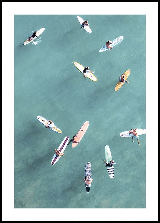 Surfistas en el mar No.3 Póster