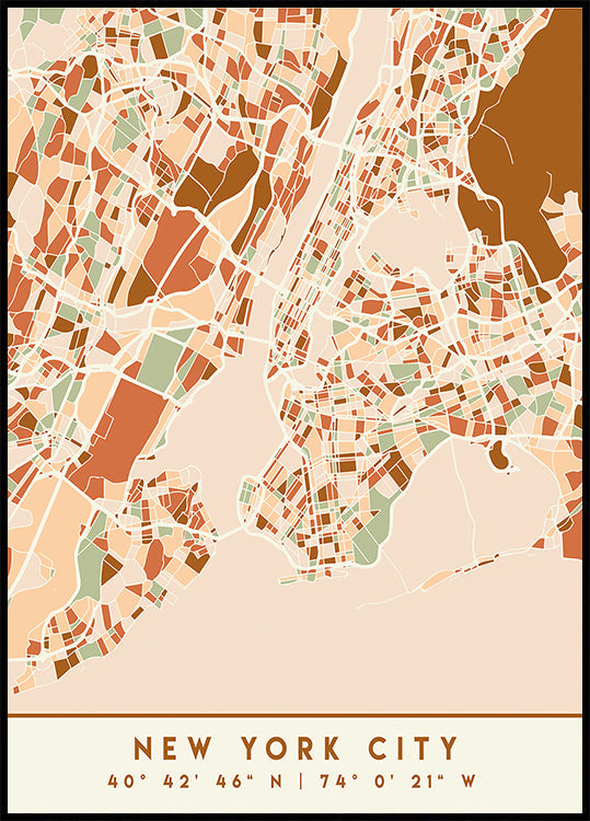 Mapas negros Tonos tierra 61 Póster