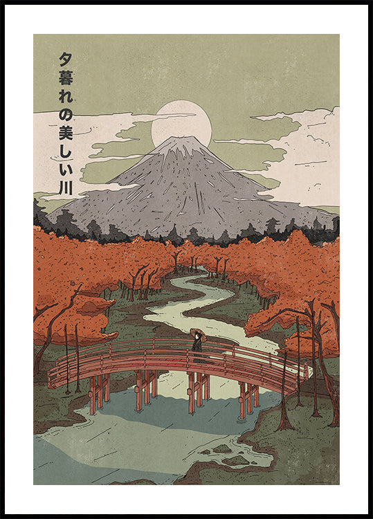 Beautiful River At Dusk Plakat - Posterbox