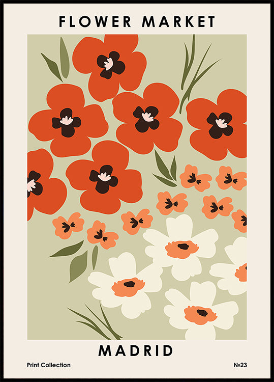 Póster Mercado de las Flores de Madrid