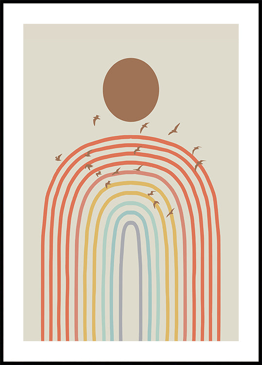 Arco iris estilizado con pastel en capas (NUEVO)