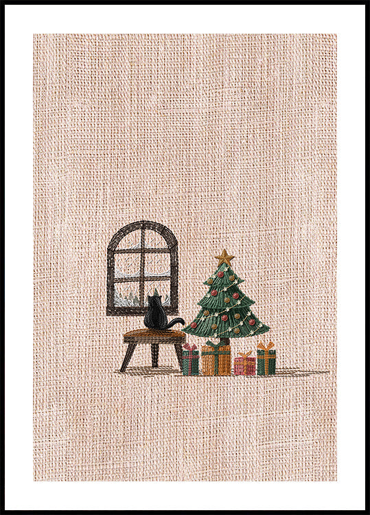 Póster Gato en la acogedora habitación