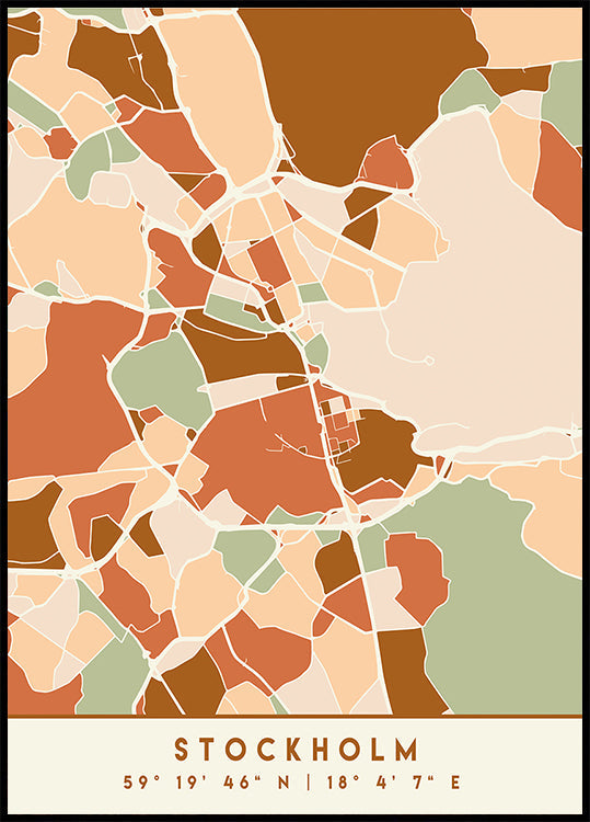 Mapas negros Tonos tierra 83 Póster