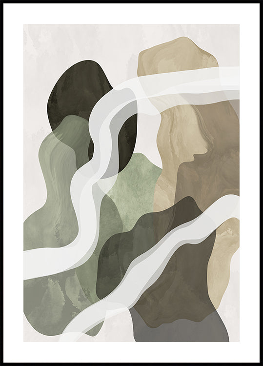Formas verdes abstractas Póster
