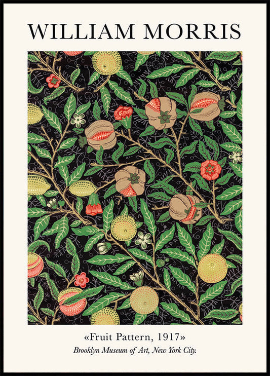 Póster con motivos de frutas de W. Morris &amp; CO