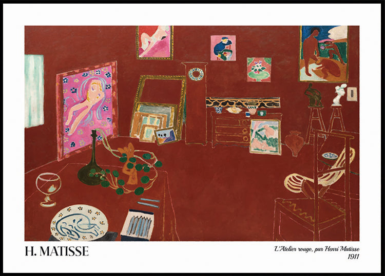El estudio rojo de Henri Matisse Póster