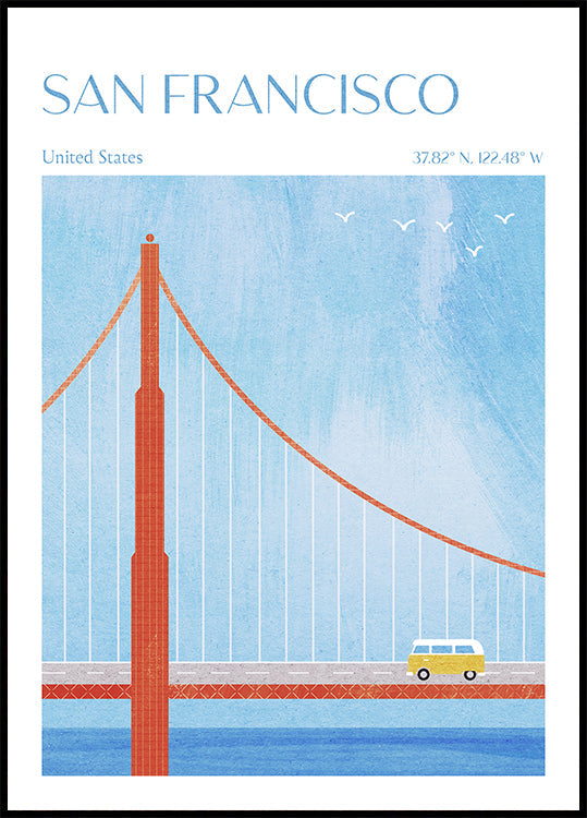 Póster San Francisco, puente Golden Gate