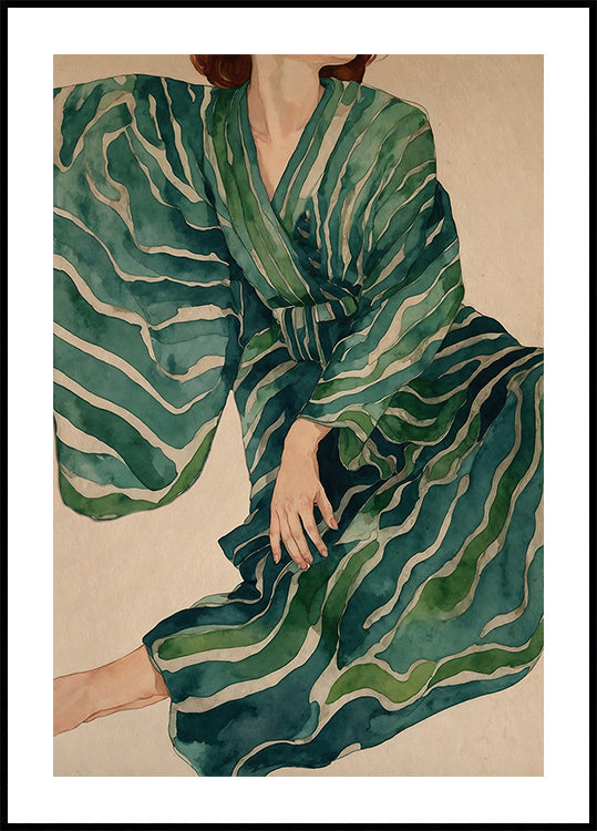 Flujo de kimono verde