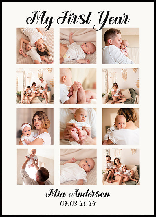 Collage de fotos de mi primer año Póster