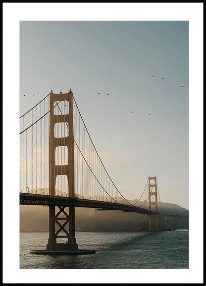 Póster del atardecer en el puente Golden Gate