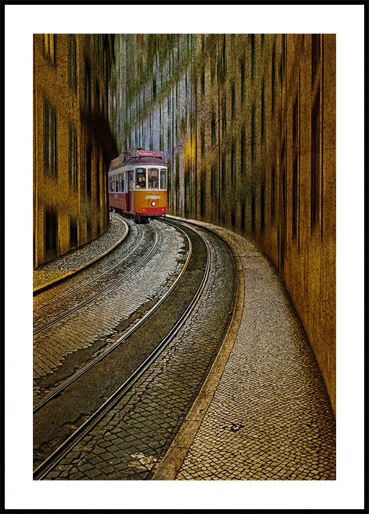 Póster Ferrocarril con tranvía