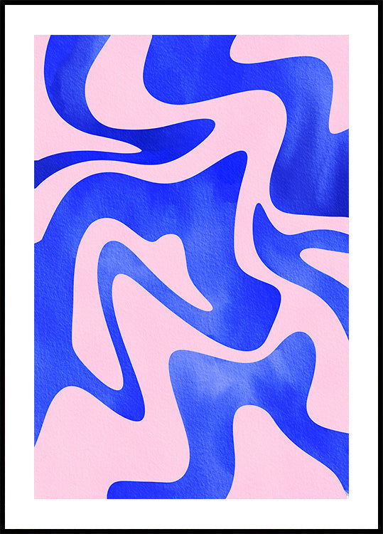 Ola azul abstracta Póster