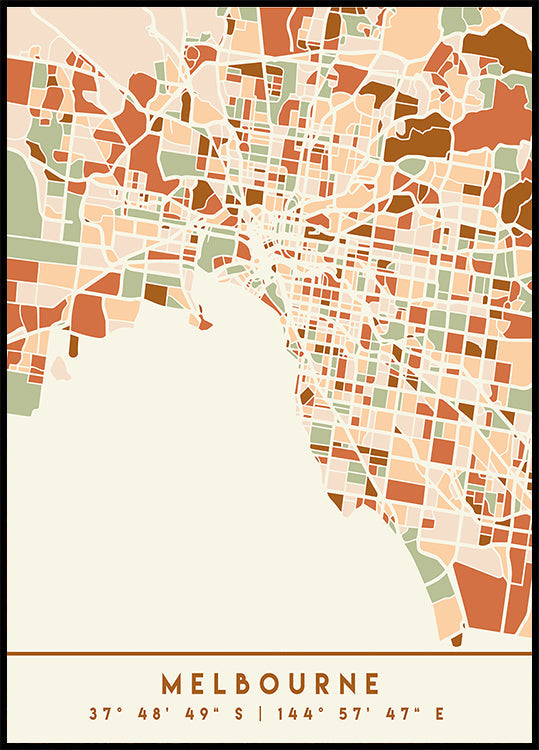 Mapas negros Tonos tierra 50 Póster