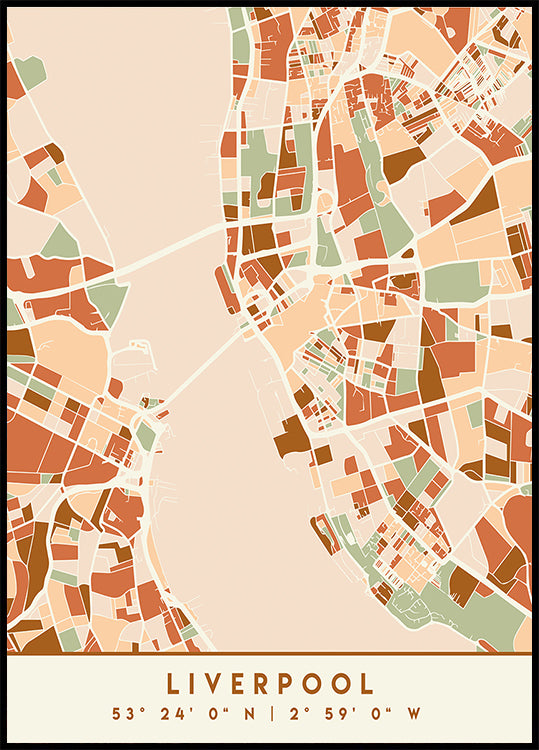 Mapas negros Tonos tierra 40 Póster