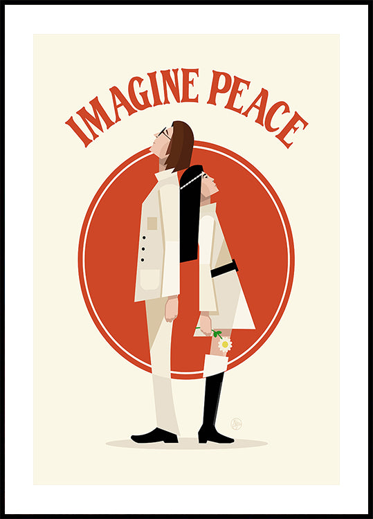 Imagina la paz minimalista Póster