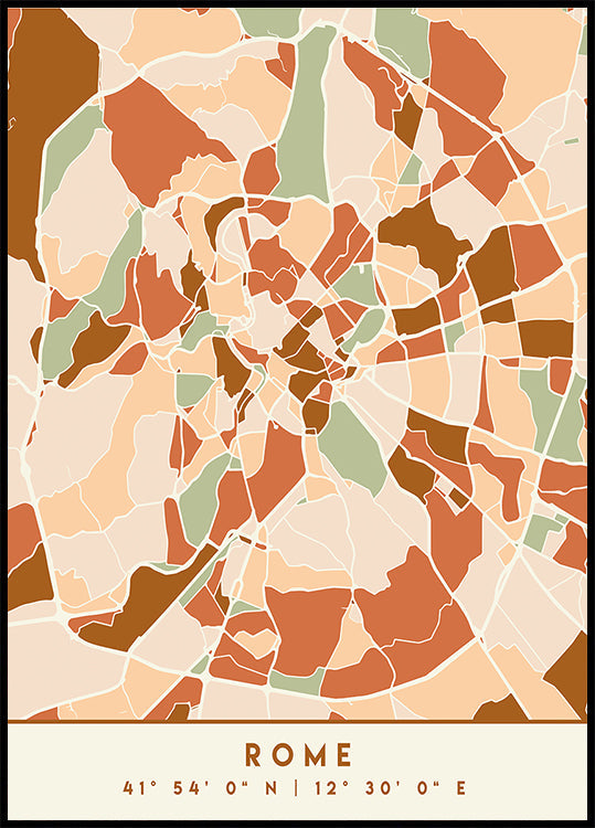 Mapas negros Tonos tierra 72 Póster