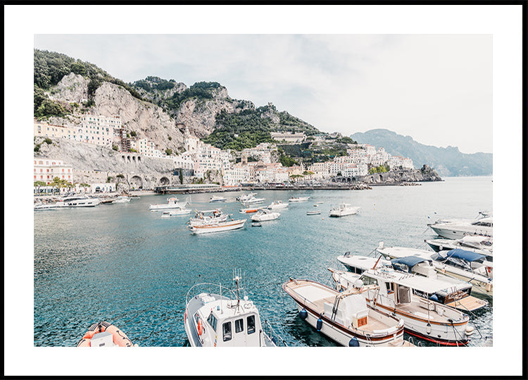 Póster Costa de Amalfi con barcos # 2