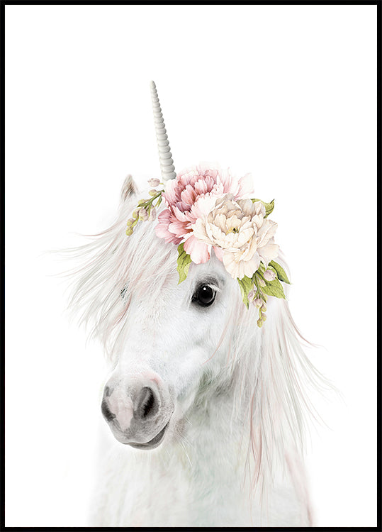 Unicornio floral Póster