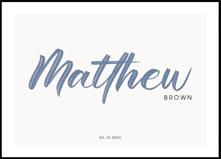 Póster Minimalista personalizado con nombre del bebé