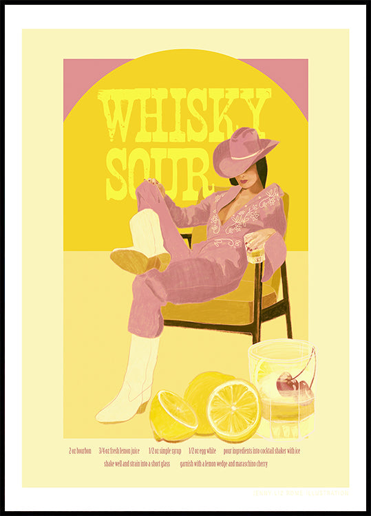 Jlr Whiskysour Copia Rosa Póster