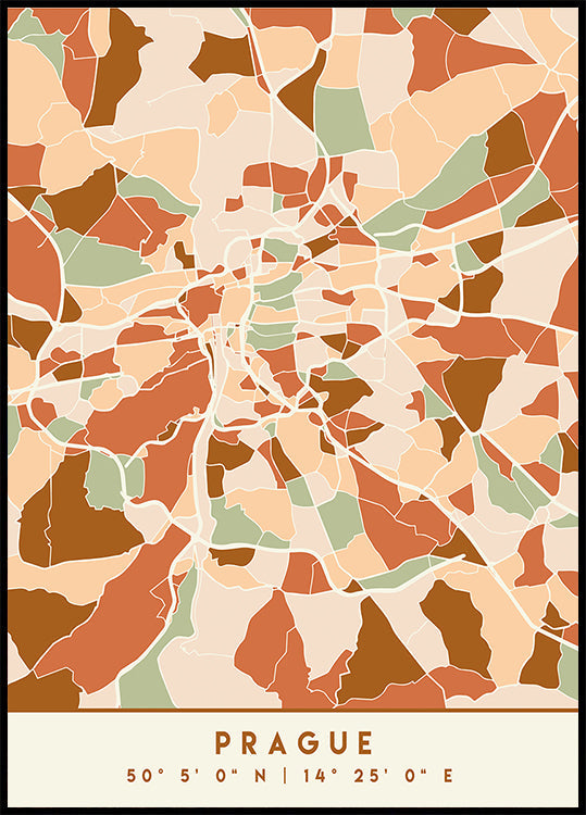 Mapas negros Tonos tierra 69 Póster