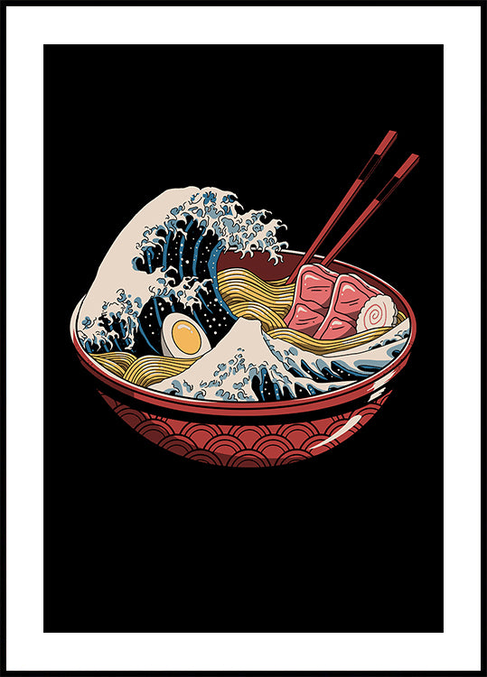 Gran ola de ramen Póster