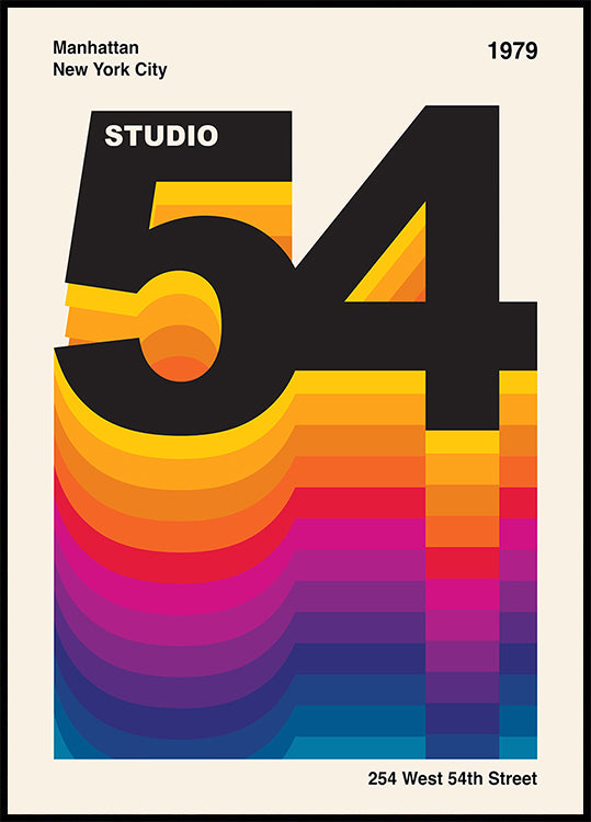 Diseño retro Studio 54 Póster