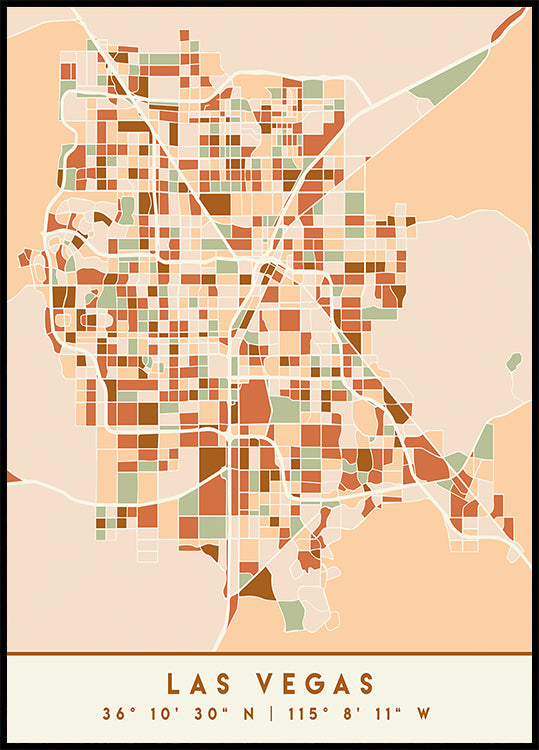 Mapas negros Tonos tierra 38 Póster