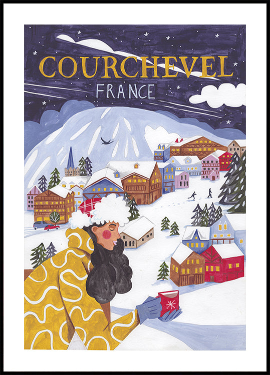 Mujer de viaje en Francia, Courchevel Póster