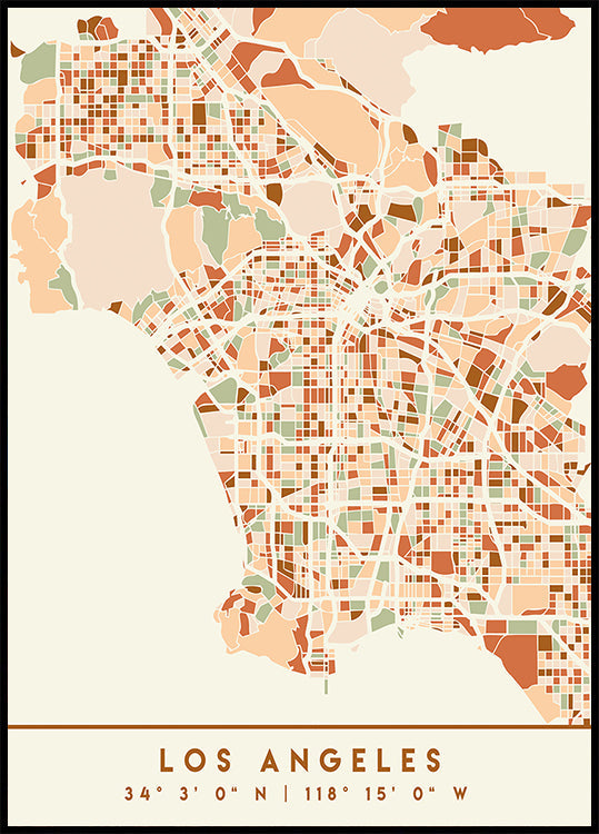 Mapas negros Tonos tierra 42 Póster