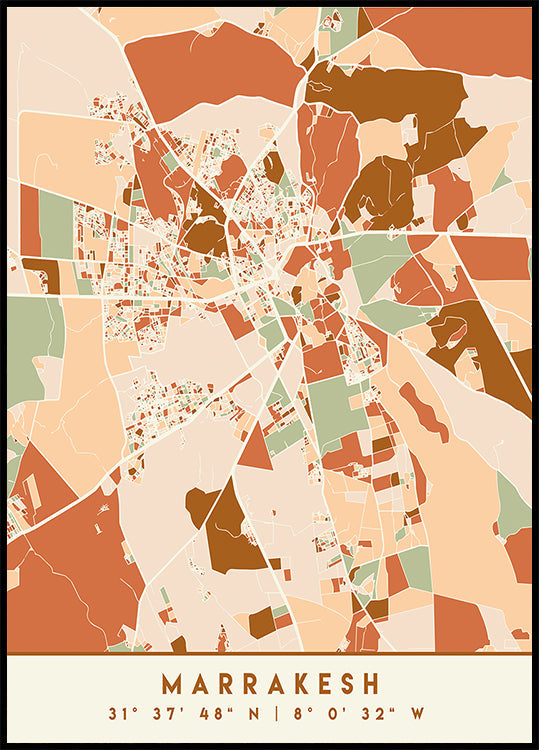 Mapas negros Tonos tierra 47 Póster