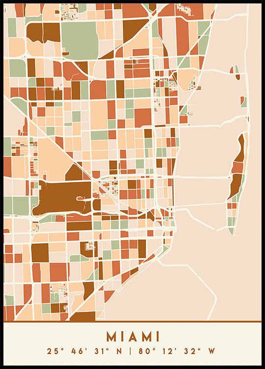 Mapas negros Tonos tierra 53 Póster
